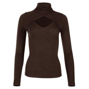 China Autumn Slim Fit Sexy High Collar Long Sleeve Threaded Top Fashion Pure Color supplier