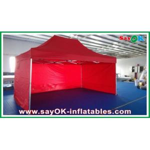 Event Canopy Tent Oxford Cloth Durable Pop-Up Tent Aluminum Frames Red With Printing