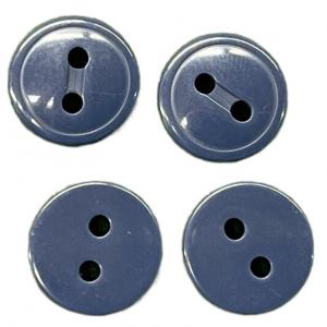 China Groove In The Middle Two Hole Flat Back Plastic Resin Buttons 16L Navy Blue Color For Sewing supplier