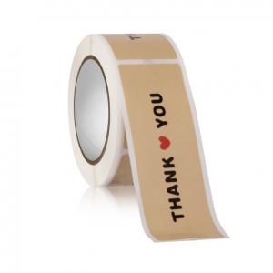 China Customzied Thank You Sticker Roll Self Adhesive Label Roll For Gift Packaging supplier