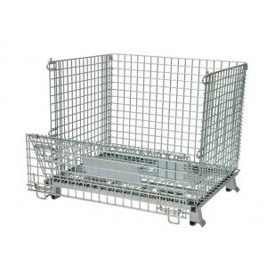 China Zinc Plated Metal Wire Mesh Storage Baskets Industrial Stackable 800*600*640mm supplier