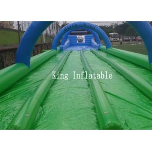 China Custom 1200m Inflatable Slip N Slide PVC Tarpaulin Four Lanes Inflatable Slip Slide supplier