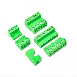 China 300V Rated Voltage Oem Odm Cable Crimping Copper Round Wire Green PCB Terminal Block supplier