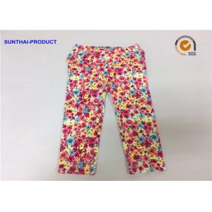China Chrysanthemum Water Ink Baby Girl Printed Leggings With 95% Cotton 5% Spandex supplier