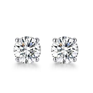 China 18k Gold Moissanite Diamond Stud Earrings White Gold Support Customization supplier