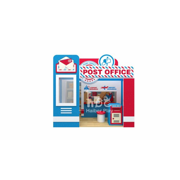 Jouet de bureau de poste mini ville multicolore pour terrain de jeu intérieur