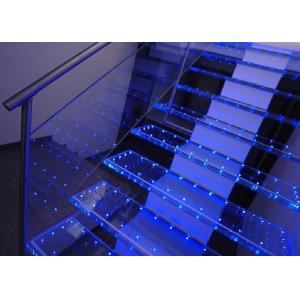 14mm Staircase PVB Laminated LED Glass Panel Insulative Environmental