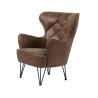 China Industrial Unique Top Grian Leather Leisure Chair With Steel Frame wholesale