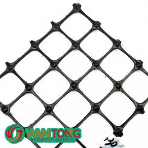 China PP Biaxial Geogrid 40kn for Road Reinforcement Elite Sale Black Training Road Geo Grids supplier
