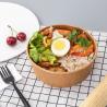 China Take Away Disposable Food Containers Kraft Paper Salad Bowl With Pet Lid wholesale