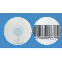 China White / Black 1.57 Inch EAS RF Label 4 X 4 Round 8.2MHz for Supermarket on sale