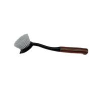 China Household kitchen brush plastic cleaning brush wood with wooden handle on sale