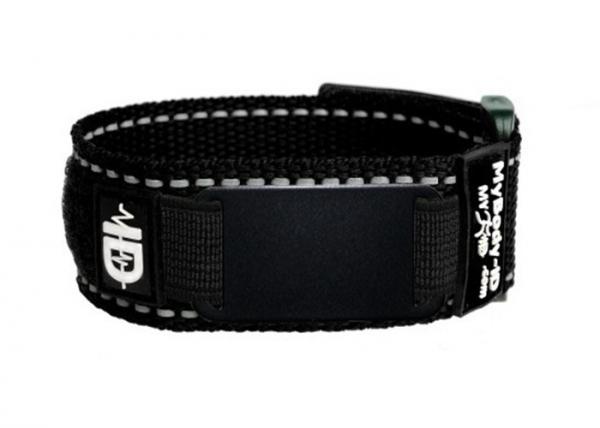 Adjustable Sports Velcro Medical Bracelet Easy Wash With Blank Black Plate