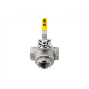 Stainless Steel WCB Female Thread 3 Way Three Way Ball Valve With ISO5211
