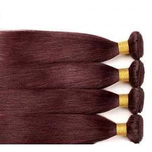 Red Straight Colored Human Hair Extensions Remy Brazilian Hair Weave Double Strong Weft