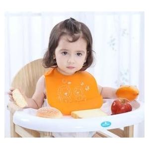 China Free BPA Washable Silicone Baby Bibs Adjustable Snaps With Pocket supplier