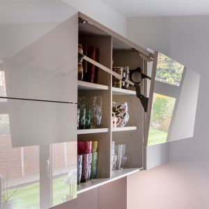 China Light Gray And Matte Black Lacquer Kitchen Cabinet Islands Cabinetry Environmentally Friendly wholesale