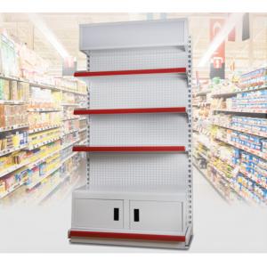 China 3 Layer Supermarket Display Shelving Pharmacy Display Racks With LED Light supplier