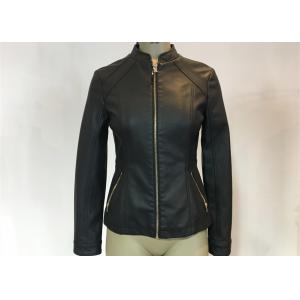 Simple Syle Jack Females Pleather Jacket Slim Ladies Leather Biker Jacket