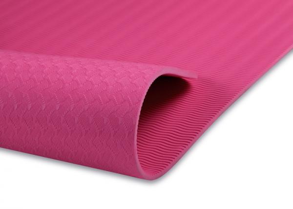 TPE Yoga And Pilates Mat , Rose Red One Layer Women'S Yoga Mat Non Toxic