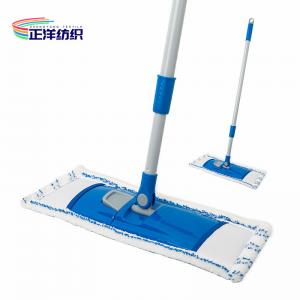 China Iron Cleaning Mop Handle 16x48cm Blue White 150cm 600gsm Steam Pocket Mop supplier