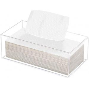 Square Clear Acrylic Tissue Box Holder Cover Transparent Toilet Paper 9.25x5.2"