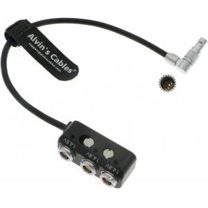 1 To 3 Power Splitter Box Rotatable Right Angle 2 Pin Male To 3×2 Pin Female Splitter Cable For ARRI RED Cameras Teradek