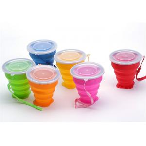 China Portable Retractable Silicone Drinking Cups 300ml Capacity For Travel supplier