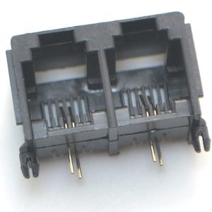 China rj11 6p2c 2 MOVE o anjo direito modular do jaque do conector através do furo unshielded supplier