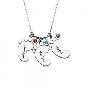 China 0.52x0.8in 0.18lb Mothers Day Foot Necklace Personalized Nameplate Necklace ODM supplier