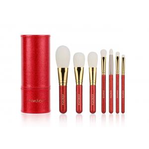 China Vonira Professional Christmas Makeup Brushes Set 7pcs Glitter Cosmetic Brush Tool Kit for Girls Birthday Gift Red Color supplier