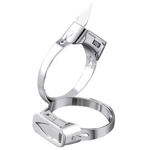 Joia de prata Ring Anodized Surface For Men/mulheres da autodefesa de aço inoxidável