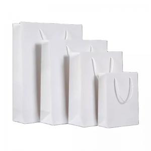 350g Grocery Printed Paper Carrier Bags Kraft Brown White Paper Gift Bags