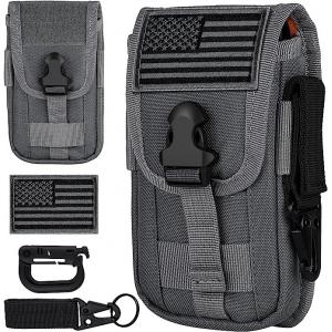 Tactical Cell Phone Holster Pouch, Tactical Smartphone Pouches Cellphone Case Molle Gadget Bag Molle Attachment Belt
