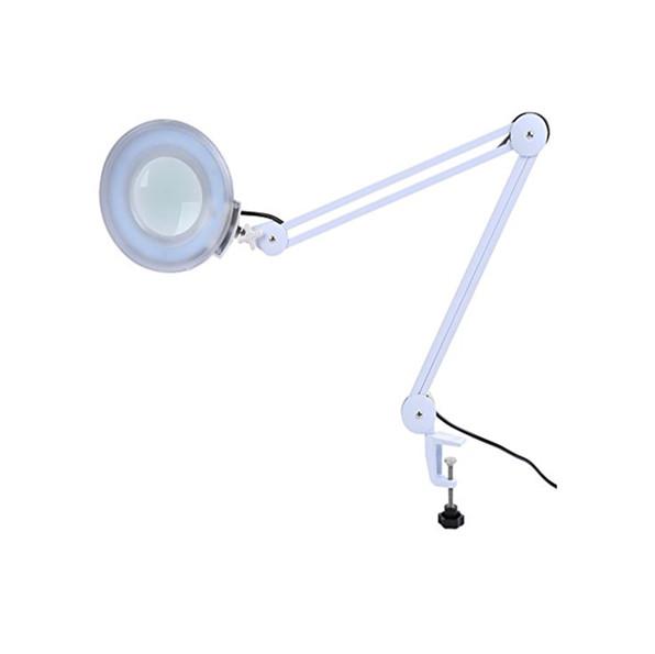 magnifying lamp clamp base white body led light source magnification and illumination LED magnifier