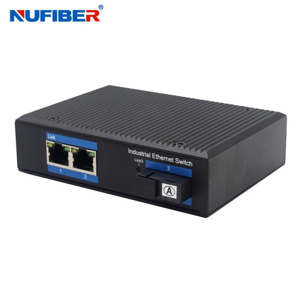 Commutateur Ethernet industriel non géré de fibre à 2 ports UTP