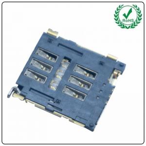 6pin Sim Card Adapter With Detect , 1.5H Micro Sim Card Connector With Tray