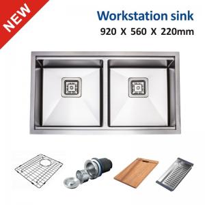 5mm Large Undermount Kitchen Sink Stainless Steel Drop In Double Bowl 92x56