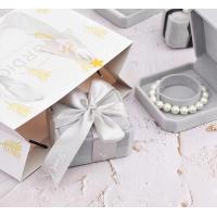 China Gray White Velvet Cardboard Gift Packaging Box Display For Jewelry Ring Necklace on sale