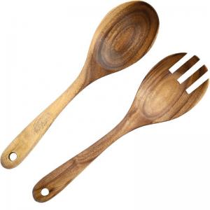 Log Japanese Wooden Spoon And Fork Acacia Wooden Salad Spoon And Fork Set