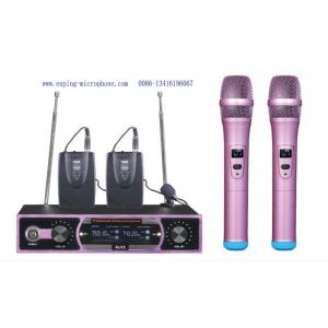 China GL-316  two-handheld VHF colorful pink wireless microphone with screen   / micrófono / good quality supplier
