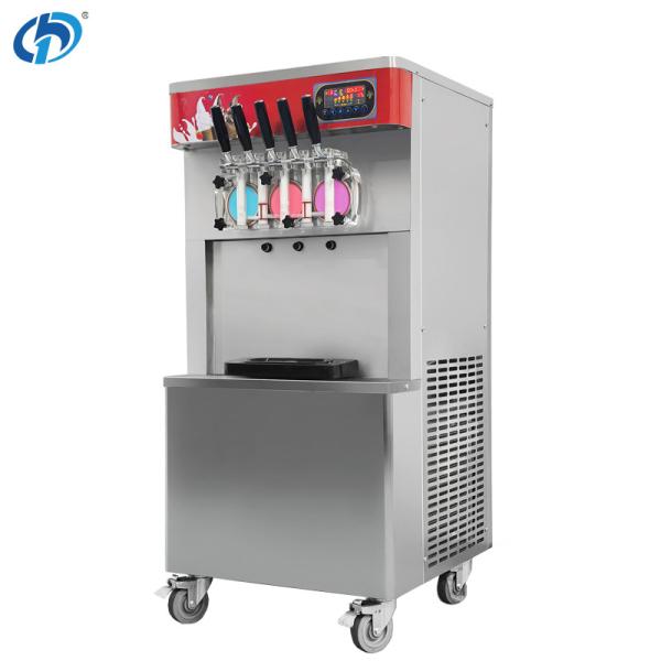 High Capacity Soft Serve Icecream Machine 5 Flavors Automatic Ice Cream Maker for Business Material Cylinder Capacity 7LX3 1.8LX3