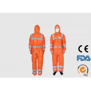 China Reflective Tape Disposable PPE Coveralls For Construction / Road Service Workers supplier