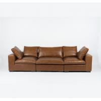China Cow Leather 3 Seater  Modern Leather Sofa Set For Living Room on sale