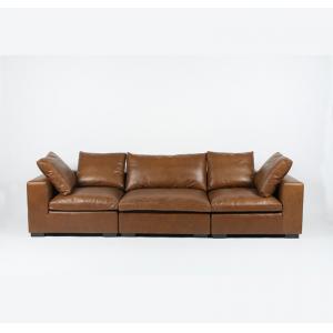 China Cow Leather 3 Seater  Modern Leather Sofa Set For Living Room supplier