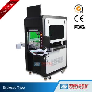 China High Precision Big Enclosed Fiber Laser Marking Machine 100W with Conveyor supplier