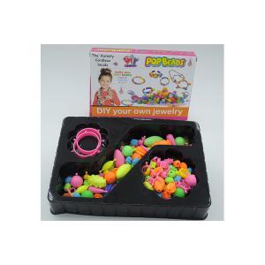 China 100Pcs DIY Children'S Play Jewellery Set , Little Girls Cordless Pop Bead Set supplier