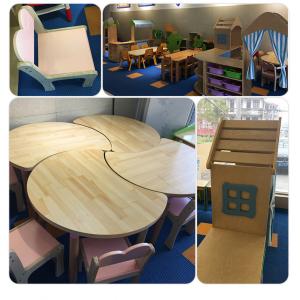 HaiXun Kindergarten Classroom Furniture Table And Chairs  Rounded Edge