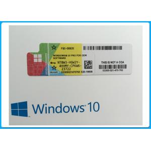 China OEM French Language Microsoft Windows 10 Pro Software online activation with COA sticker supplier
