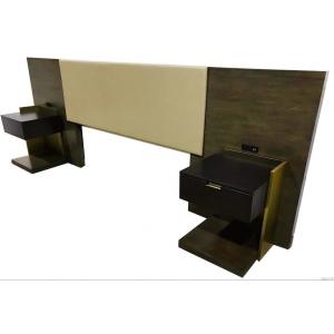 walnut wood frame with vinyl upholstery king/queen size wooden headbaord for 5-star hotel bedroom furniture